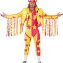 Morph Yellow Macho Man Randy Savage Costume, WWE Wrestler Outfit for Adults, Macho Man Dress-Up, Fun Party Attire, X-Large