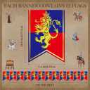 Hestya 5 Pcs 49ft Medieval Party Decorations Fantasy Pennant Banners with Lion Design Knight Bunting Banner Garland Hanging Decorations Photo Prop for Fairytale Birthday Party Decor Supplies