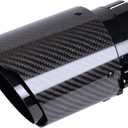 Carbon Fiber Exhaust Tip 2.5" Inlet to 4"Outlet, Universal Tailpipe 2.5 Inch Exhaust Muffler Tip (Gloss)