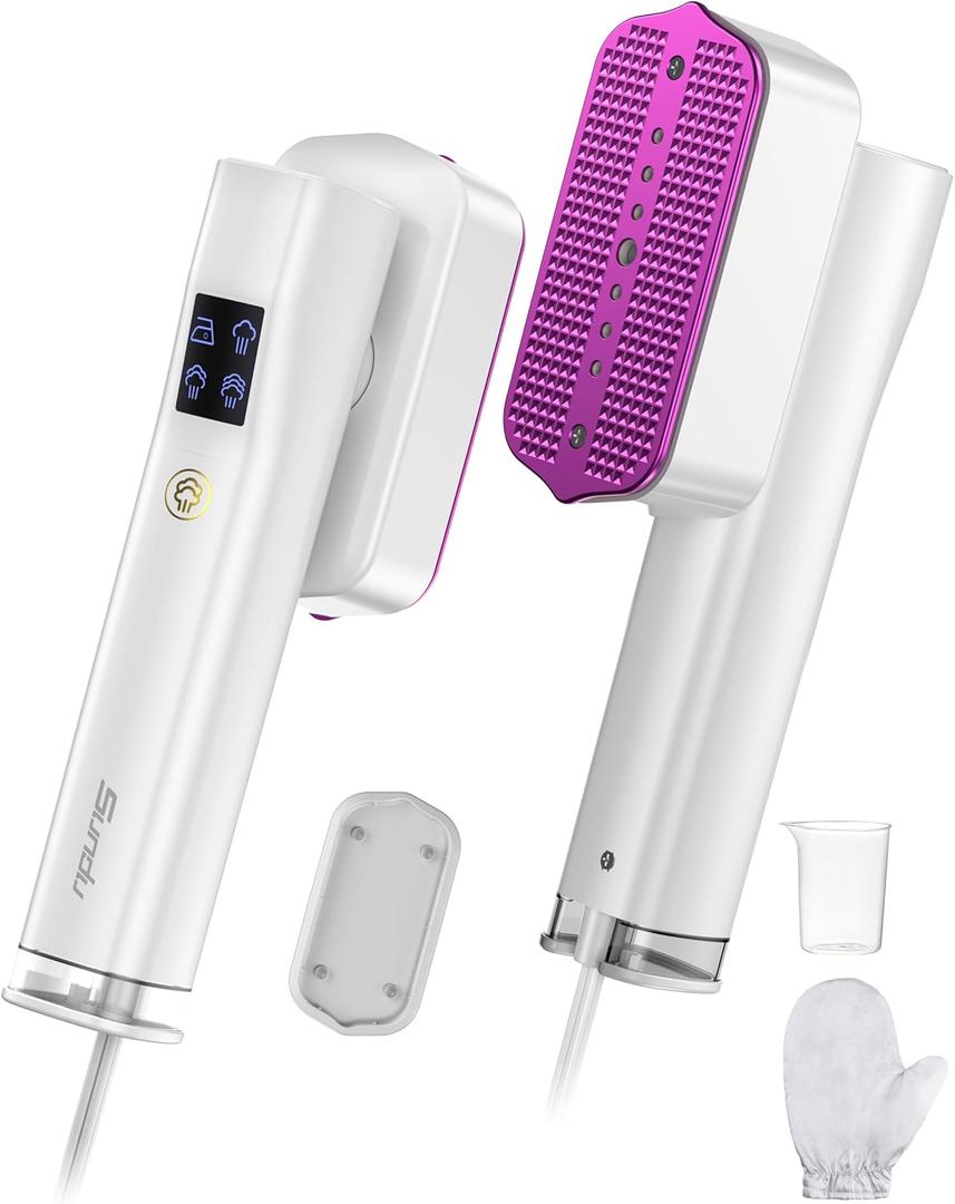Steamer for Clothes, Sundu Steamer & Iron, 15s Fast Heat-up, 1.3ml Water Tank, Ironing Gloves, 40g/min Steam, Wrinkle Remover for Garment