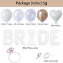 Bride Balloon Decoration Set 40 inch White Bride Heart Balloon with Pearl White Champagne Gold Balloons for Bridal Shower Wedding Engagement Bachelorette Party Decor 62 Pieces