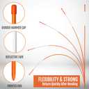 Anley 20 Pack 48" Reflective Driveway Markers, Snow Stakes with Fiberglass Pole & Hammer Cap - 4 Ft High Visibility Safety Markers Reflective Strip for Snow Plowing and Landscape (1/4" Dia, Orange)