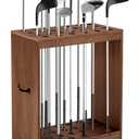 Silipull Golf Club Stand Holder Wooden Golf Club Organizer Putter Display Rack with Storage Drawer and Wheel for Indoor Home Office Simulator Garage, 31" H X 23.5" L X 11.6" W