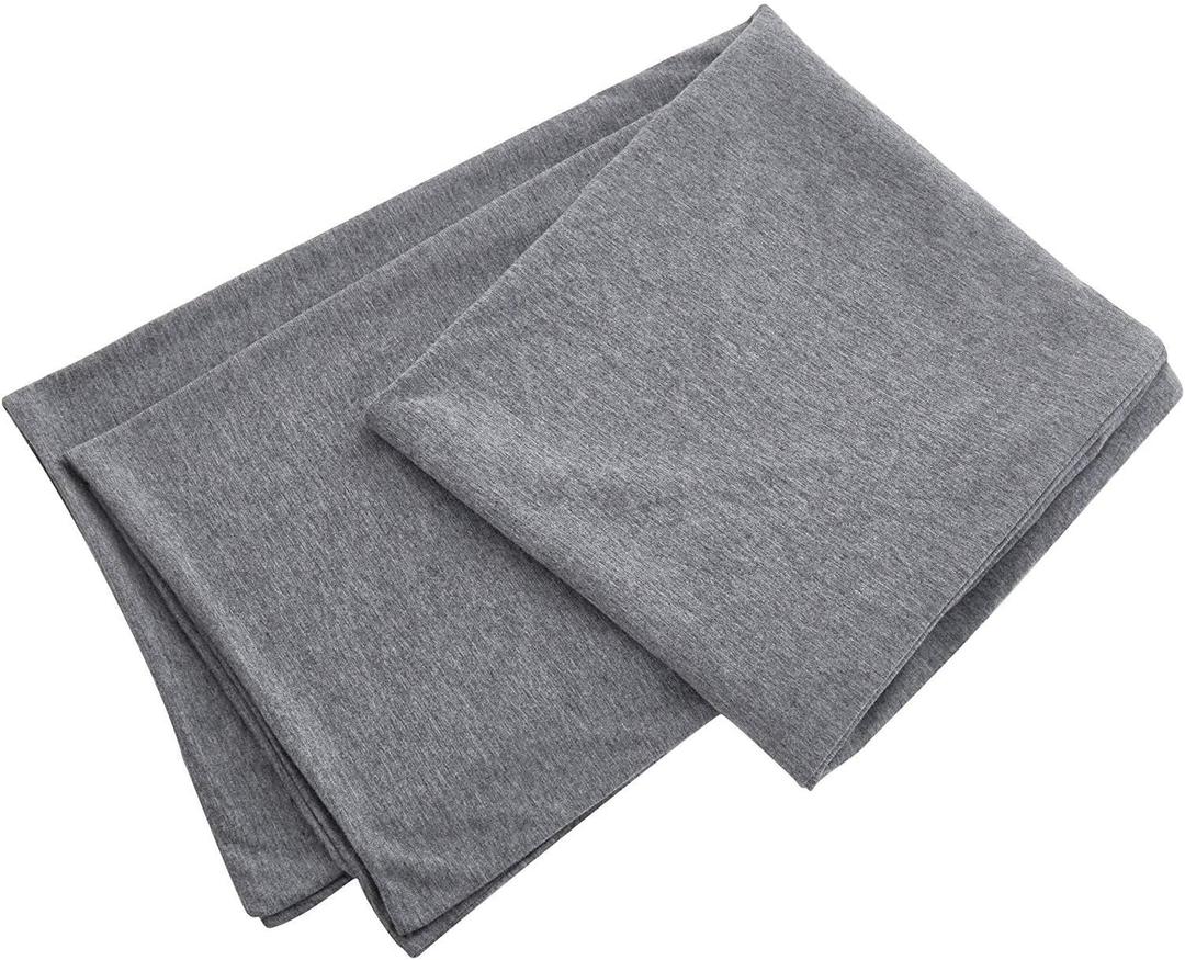 Oubonun 100% Jersey Cotton Body Pillow Cover with Zipper - Luxury Soft Removable Pillow Case - Long Fuzzy - Knitted (Grey, 21"X54")