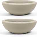 ARBORA 21" Santorini Bowl 2-Pack with Classic Cream Finish - Polyresin Indoor and Outdoor Planters, Durable, Weatherproof, Lightweight, Large Plant Pots for Patio, Garden, Deck, Entryway
