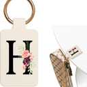 Letter A-Z Strong Magnetic Purse Holder Stylish Floral Design Handbag Hanger for Women Suitable for Table Tops Metal Wall Door Hinge Frame Shopping Cart Valentine's Day Gift Bag Charms