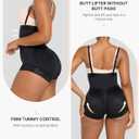 SHAPELLX Fajas Colombianas Shapewear for Women Tummy Control Postpartum Body Shaper Butt Lifting Open Bust Bodysuit (Black, XXL)