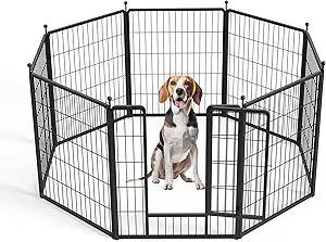 Dog Playpen 32 Inch 8 Panels, Heavy Duty Metal Pet Playpen Indoor Outdoor for Camping, Yard, RV, Garden Fence, Privacy Patio