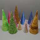 Ireer 12 Pcs Christmas Velvet Trees Set Various Size Velvet Cone Modern Decorations Indoor Table Tree Centerpiece Minimalist Xmas Holiday Winter Home Decor (Colorful)