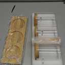 Glass Spice Storage Container with Spoon, 3PCS 20oz Airtight Sealed Condiment Jar with Tray, Kitchen Pantry Seasoning Canister Set for Salt Coffee Sugar Tea & Bathroom Cotton Swab Ball