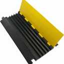 MYOYAY Rubber Cable Protectors Ramps, 5 Channel Traffic Speed Bumps, 22000Lbs Load Capacity Heavy Duty Protective Wire Cord Ramp Driveway Hose Cord Track Protector Wires Concealer for Indoor Outdoor (36x20x2 inches)