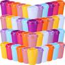 Honeydak 45 Pack 12 oz Reusable Coffee Cups with Lids Portable Tea Cups Reusable Hot Coffee Mugs Tumblers Bulk Plastic Tumblers Travel Drinks Mugs for Hot and Cold Drinks(Macaron Colors) (Classic)