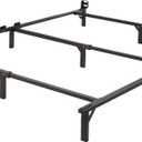 Amazon Basics Metal Bed Frame, 9-Leg Support Base for Box Spring and Mattress, Queen Size, Tool-Free Easy Assembly, 79.5" L x 59.5" W x 7" H, Black
