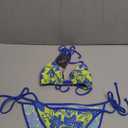 ZAFUL Women's Halter Tie Side Triangle Bikini Set Floral High Cut 2 Piece Bikini Swimsuit Bathing Suit Size M/L