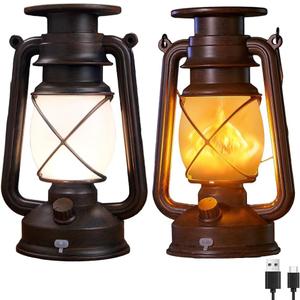KOOPER Solar Lantern Outdoor Lights, Vintage Flickering Flame Solar Lanterns Lights Outdoor Waterproof, Hanging Outdoor Solar Lanterns Lights, Rechargeable Lantern for Yard Garden Table Decor 2 Pack