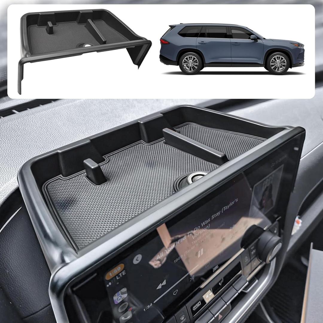 EDBETOS 2024-2026 Grand Highlander Accessories Dashboard Organizer Compatible with 2024 2025 2026 Toyota Grand Highlander Dash Center Console Screen Storage Insert Tray Tissue Sunglasses Holder