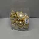 Gold Shatterproof Christmas Ball Ornaments, 32 Pcs, Plastic, Hanging, Christmas, Wedding