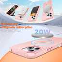 Magnetic Ring Stand Case for iPhone 16 Pro, Pink