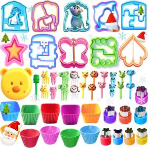 Sandwich Cutters Bread Shaped Set Vegetable Fruit Cookie Cutters - Great Christmas Xmas Gifts for Lunchbox and Bento Box 