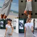Ekouaer Womens Summer Casual Sleeveless Rompers Loose Spaghetti Strap Shorts Overalls Outfits 2025 Jumpsuits With Pockets (Gray)