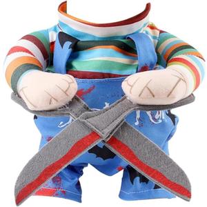 Pet Dog Costume, Pet Halloween Party Clothes Halloween Scissors Style Doll Dog Clothes for Small Medium Dogs Bulldog Labrado, Funny Pet Deadly Doll Outfits Cosplay Dress Up Costume for Party(S)