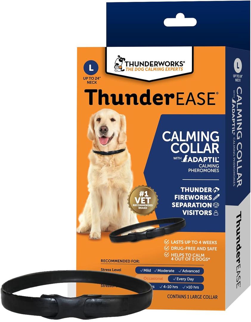 ThunderEase Calming Anti-Anxiety Pheromone Collar for Dogs. Large (Pack of 1)