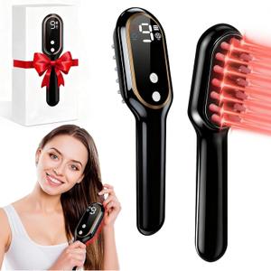 Obiredk Laser Hair Growth Comb - Lasers & LEDs for Hair Regrowth - FDA Cleared Rechargeable Scalp Massager for Men Women - Effective for Thinning Crown, Receding Hairline - Black