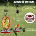 Hummingbird Feeder Bottom Base Replacement Parts Set Plastic Outdoors Hummingbird Feeder Bottom Moat Hook Brushes Bird Replacement Accessories Set(Red,10 Pcs)