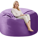 5FT Bean Bag Chairs,Comfy Beanbags Giant Bean Bags Chairs with Memory Foam Filling,Beanbag Chairs for Adults,Machine Washable Cover,Lazy Sofa for Gamming Room,Living Room & Bedroom,Purple