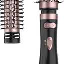 ANWA Rotating Hair Dryer Brush, 4-in-1 Hot Air Styler and Rotating Brush, Rotating Blow Dryer Brush with 2 Detachable Brushes(1.5"& 2"), Black