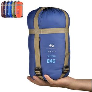 Warm Weather Sleeping Bag - Portable Waterproof Compact Lightweight, Packable for Kids, Teens Adults Camping Backpacking Hiking, Spring Summer Fall (Dark Blue)