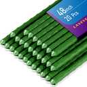 LAVEVE Garden Stakes 48 Inches Heavy Duty Steel Tomato Stake, Plastic Coated Support for Securing Trees, Climbing Plants, Cucumber, Beans, Pack of 20