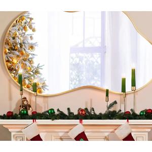 TEWLOSS Irregular Mirrors Wall Mirror 36"x24" Cloud Shaped Mirrors for Bathroom, Gold