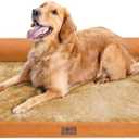Large Dog Bed Orthopedic Washable, Orthopedic Dog Beds for Large Dogs, Washable Cover Removable Bolster and Non-Slip Bottom Pet Beds, XL XLarge Extra Large Dogs - Orange