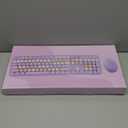 SkyGive Wireless Keyboard and Mouse Combo, Ergonomic Full Size Typewriter Retro Round Keycaps Keyboard, Compatible with Windows, PC, Perfer for Home and Office Keyboards (Purple