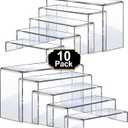 Aheroi Large Acrylic Risers, 10 Pcs 2 Set(7L~8L~9L) Riser Display Shelf, Clear Rectangular Display Stands Set, Transparent Shelves for Decor, Showcase Holder for Cupcake