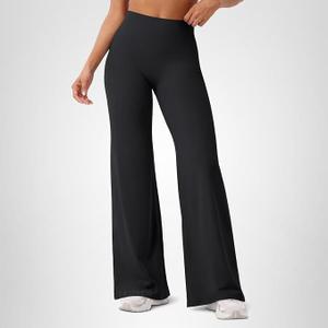 YEOREO Workout Leggings Womens No Front Seam Straight Leggings 31.5" High Waist Buttery Eddiy Gym Yoga Pants Black S