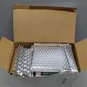 50 Pieces Bubble Mailers 3 Sizes Self Seal Adhesive Poly Mailers Metallic Foil Glitter Padded Shipping Bubble Envelopes for Valentine Mailing Packing Small Business (Silver)