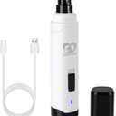 Casfuy Dog Nail Grinder Upgraded - Professional 2-Speed Electric Rechargeable Pet Nail Trimmer Painless Paws Grooming & Smoothing for Small Medium Large Dogs & Cats (White)