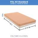 Delta Children Summer Breeze Mattress - Breathable Baby Crib & Toddler Mattress with Cloud Core - Machine Washable Cover - GREENGUARD Gold Waterproof - Sustainably Sourced Core, Apricot/White