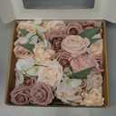 Ling's moment Fake Flowers Box, Faux Artificial Greenery Stems Foam Roses Gardenia Silk Sweat Pea Fabic Flower for Centerpieces Bouquet Wedding Vase Decorations, Dusty Rose & Cream, Grand Combo