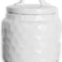 Multipurpose Storage Matching Lid, White 6 Inches Ceramic Canister Jar