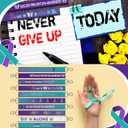 2 x Ecally 100 Pcs Suicide Prevention Awareness Lanyard Keychains Gifts Bulk Purple Teal Ribbon Inspirational Keychains Prevention Awareness Inspirational Supplies