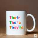 2 x Their There They're English Teacher Gifts from Students Editors Writers Teacher Appreciation Day Gifts Grammar Mugs Funny Coffee Ceramic Mug 11 oz White