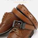 CHAOREN Reversible Belt Men 1 Piece - 1.25" Leather Dress Belt - Trim to Fit for Elegant Style (L)