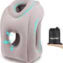Maliton Inflatable Travel Pillow for Airplane Comfortable Sleeping to Relieve Neck and Shoulder Pain, Support Head Inflatable Pillow for Long Flights, Used for Airplanes, Cars, Trains, Office (Grey)