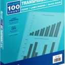 Samsill 100 Pack Transparent Printer Sheets, Projector Film, Clear Transparency Film for Laser Jet Printers, 8.5 x 11 Inch Sheets - Black Image Only