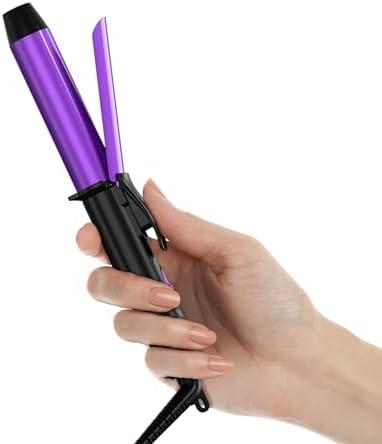 FARERY 1 Inch Barrel Travel Curling Iron, Dual Voltage, Ceramic Mini Hair Curler with Keratin&Argan Oil Infuse, Travel Size Curling Iron with Storage Bag