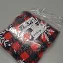 misaya Round Fitted Christmas Table Cover, Elastic Edged and Flannel Backed Tablecloth, Buffalo Plaid Vinyl Tablecloth with Snowflake Pattern, Fits 36"-44" Round Tables (Red & Black)