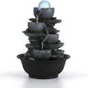Dyna-Living Tabletop Water Fountain Indoor Waterfalls Fountains with Colored LED Light Decorative Tabletop Fountain with Automatic Pump (Style 5)